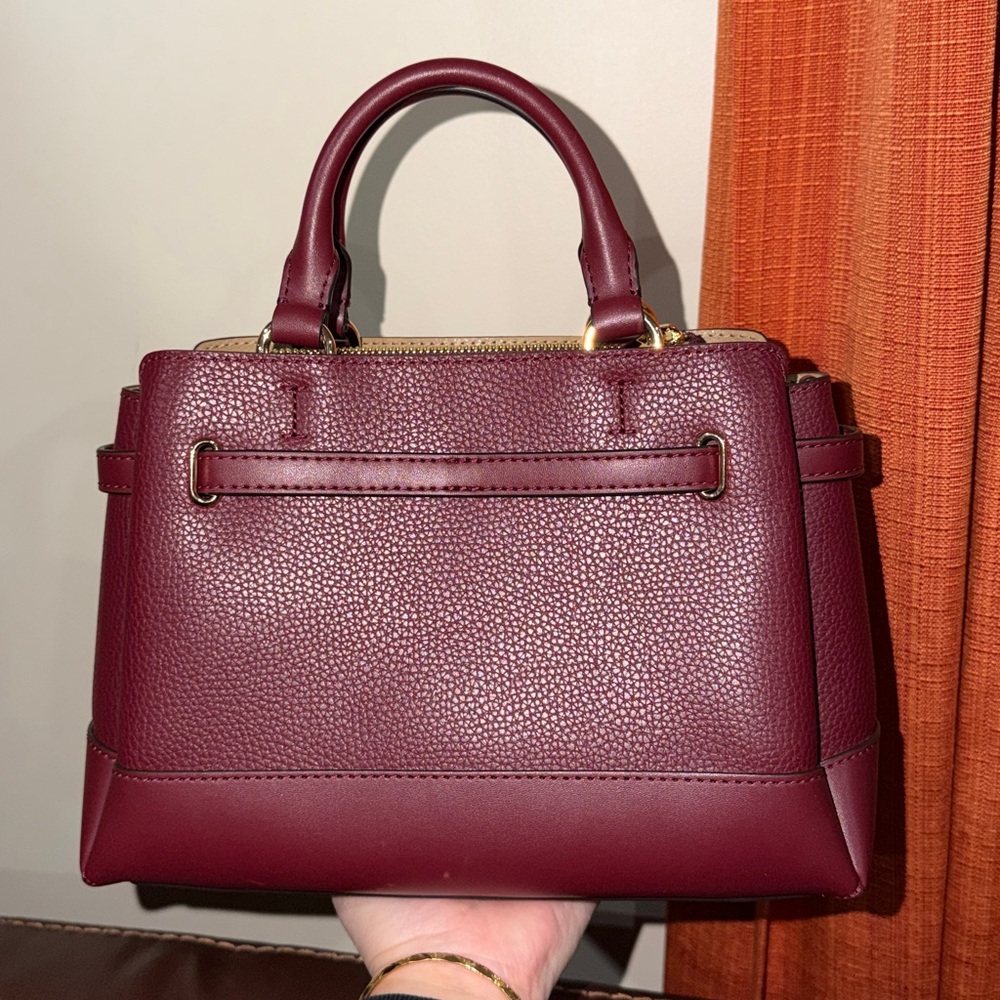 SOLD NEW Michael Kors Reed Dark Cherry Leather Small Belted Crossbody Bag - Picture 10 of 15